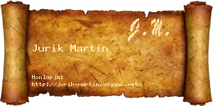 Jurik Martin névjegykártya
