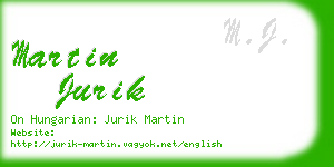 martin jurik business card